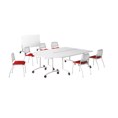 Table de réunion contemporaine - FLIP-TOP - Eol - en mélaminé / avec piètement en métal / rectangulaire