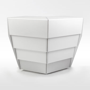 Banque d'accueil d'angle - MOVIDESK SMART - Movidos srl - en inox / en aluminium anodisé / en Plexiglas®