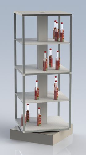Présentoir à bouteilles - TOTEM TWIST - Movidos srl - en acier inoxydable / en HPL / en Plexiglas®