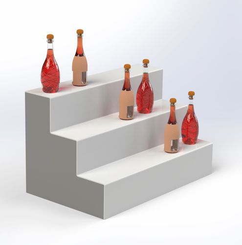 Présentoir à bouteilles - STEP ST03 - Movidos srl - à poser / en acier inoxydable / en HPL