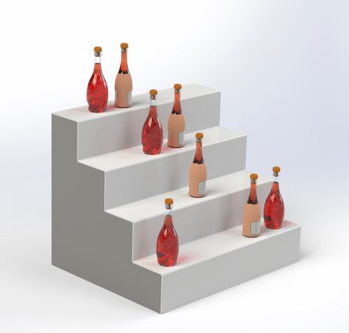 Présentoir à bouteilles - STEP ST04 - Movidos srl - à poser / en HPL / en Plexiglas®