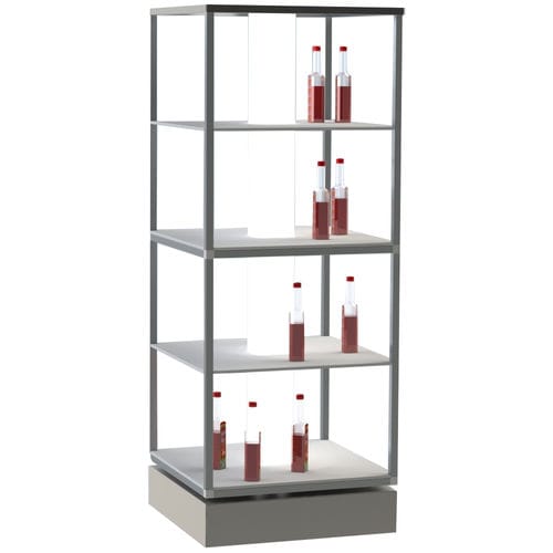 Présentoir à bouteilles - TOTEM - Movidos srl - en acier inoxydable / en HPL / en Plexiglas®