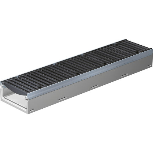 Caniveau à grille - FILCOTEN PRO MINI 200 - BG Graspointner - en béton fibré / grille en métal / pour espace public