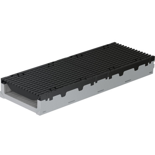 Caniveau à grille - FILCOTEN PRO MINI 300 - BG Graspointner - en béton fibré / grille en métal / pour espace public