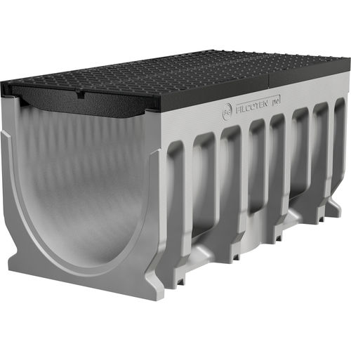 Caniveau à grille - FILCOTEN PRO 400 - BG Graspointner - en béton fibré / grille en métal / pour espace public