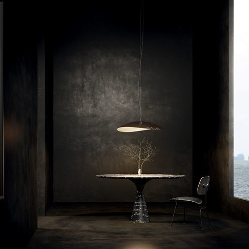 Table contemporaine - TORRE MAXI - KREOO - en marbre / en pierre naturelle / avec piètement en marbre