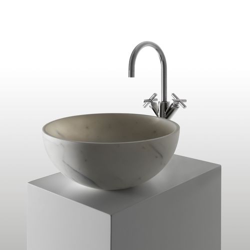 Vasque à poser - BOWL N°4 - KREOO - en marbre / personnalisable / ronde