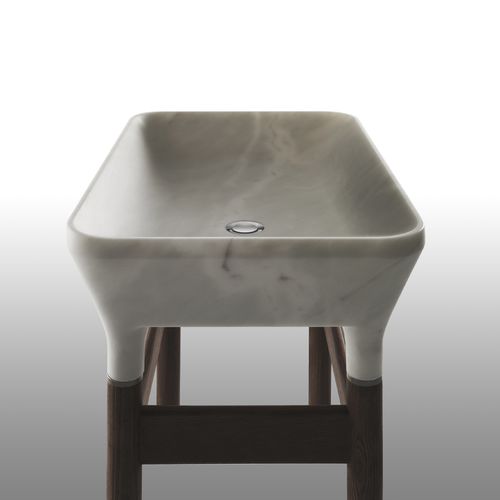 Vasque sur pied - LOTO N°1 - KREOO - en marbre / en bois / personnalisable