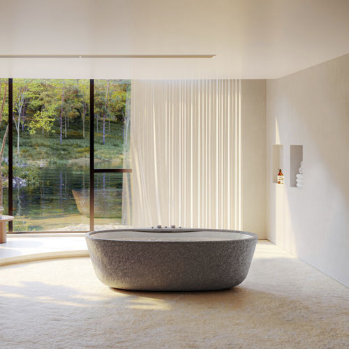 Baignoire ovale - PEARL - KREOO - à poser / pour habitat / en résine