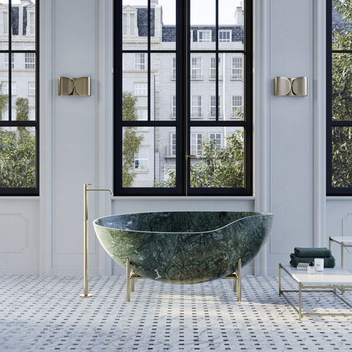 Baignoire ovale - KORA - KREOO - sur pieds / pour habitat / en marbre