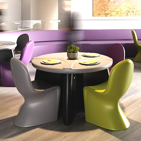 Table à manger contemporaine - RYNO® - Pineapple - en polyéthylène / avec piètement en polyéthylène / ronde
