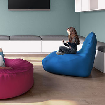 Fauteuil poire contemporain - BODEN - Pineapple - en tissu / bleu / jaune
