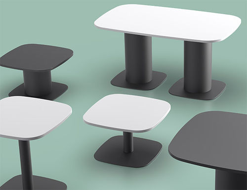 Table à manger contemporaine - CUMULUS - Pineapple - agglomérée / en stratifié haute pression / en PVC