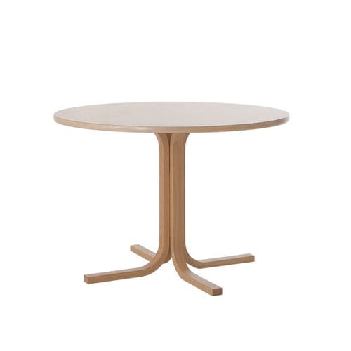 Table à manger contemporaine - OZ - Pineapple - en stratifié / avec piètement en contreplaqué / ronde