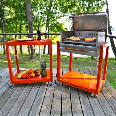 Barbecue à charbon - ARUBA MSET  - KARIBE SIA - sur roulettes / en acier inoxydable