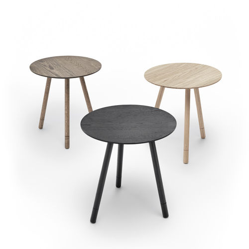 Table d'appoint contemporaine - BISON  - Omelette Editions - en chêne / avec piètement en chêne / ronde