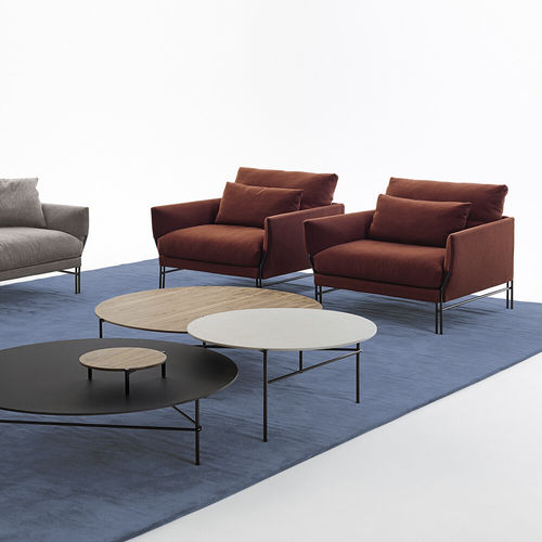 Fauteuil contemporain - MAJESTIC  - Omelette Editions - en tissu / en mousse de polyuréthane / en pin