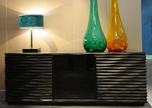 Buffet contemporain - EBON - Corte Zari - en bois / en verre