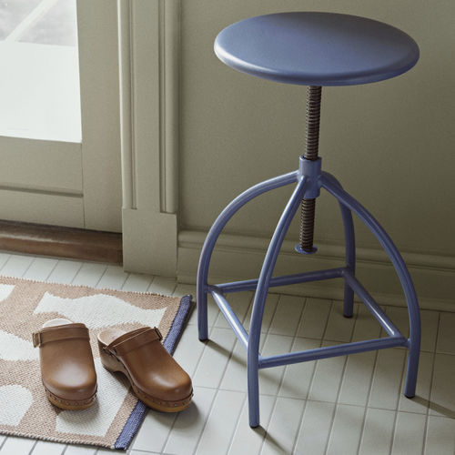 Tabouret contemporain - SIRE  - broste - en bois / avec piètement en fer / rond