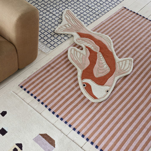 Tapis contemporain - KOI  - broste - à motif animalier / en laine / en coton