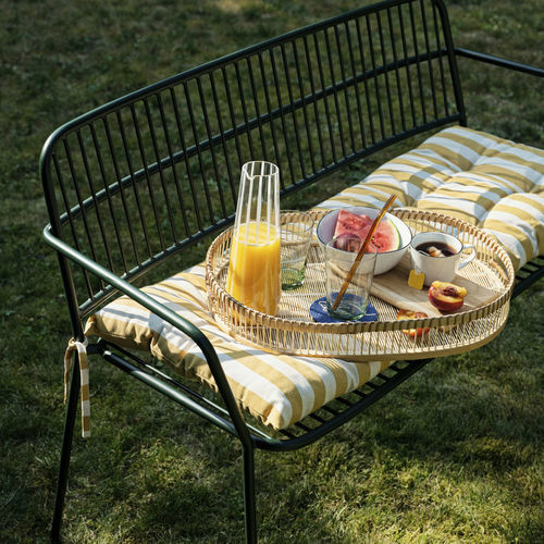 Banc de style - EDEN  - broste - en acier à revêtement par poudre / avec dossier / avec accoudoirs