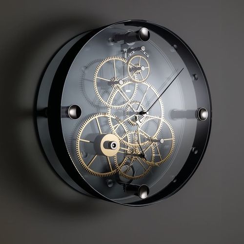 Horloge contemporaine - Presto Type 02 Black - Teckell - murale / analogique / en cristal