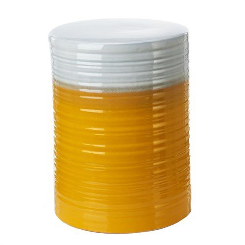 Tabouret contemporain - LAGER - Pols Potten - en céramique / fait main / jaune