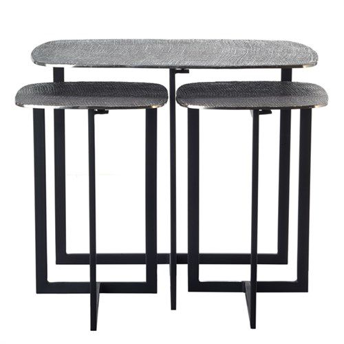 Table d'appoint contemporaine - JUTE-SILVER-SET3 - Pols Potten - aluminium / en fer / rectangulaire