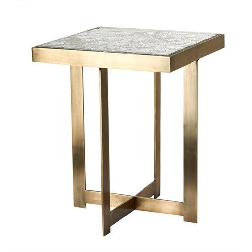 Table d'appoint contemporaine - RIPPLE LOW - Pols Potten - en verre / en acier inoxydable / rectangulaire