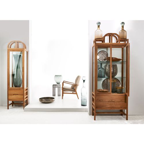 Vitrine contemporaine - MIENTJE - Pols Potten - en verre / en teck