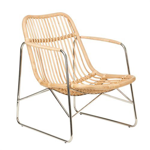Fauteuil contemporain - FLORIS NATURAL - Pols Potten - en rotin / en nickel