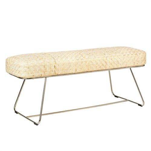 Banc contemporain - CERAM - Pols Potten - en rotin / en acier inoxydable