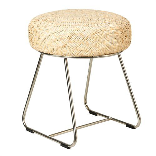 Tabouret contemporain - CERAM  - Pols Potten - en rotin / avec piètement en acier inoxydable