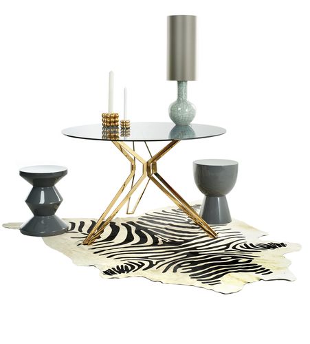 Table à manger contemporaine - Pols Potten - en verre / en acier inoxydable poli / ronde