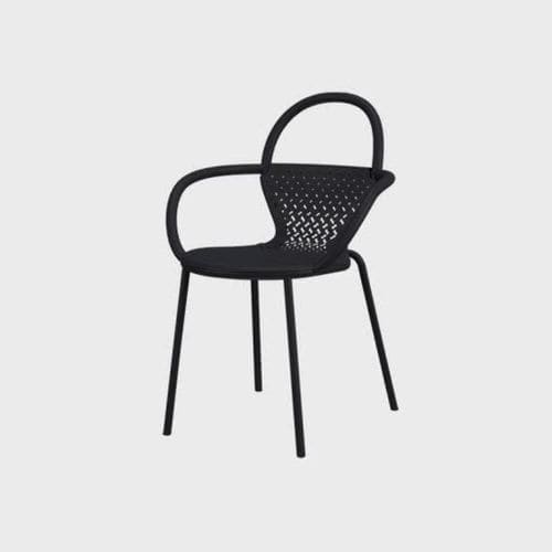 Fauteuil contemporain - KOSE - Maiori - en aluminium / noir / blanc