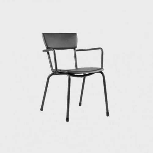 Fauteuil design industriel - MICA - Maiori - en aluminium / empilable / noir