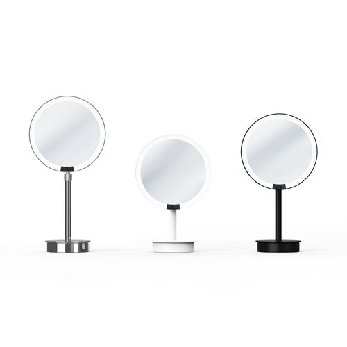 Miroir à poser - Klomfar GmbH - contemporain / rond / en acier inoxydable
