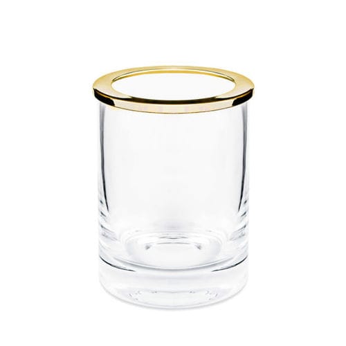 Boîte de rangement en cristal - BRASS GOLD PLATED - Klomfar GmbH - pour salle de bain