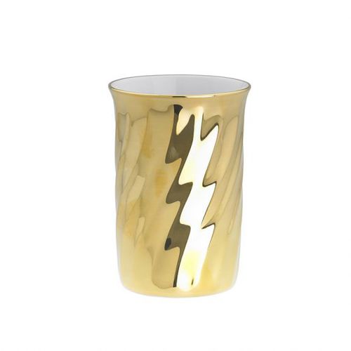Porte-brosse à dents professionnel - PORCELAIN GOLD PLATED, WAVY - Klomfar GmbH