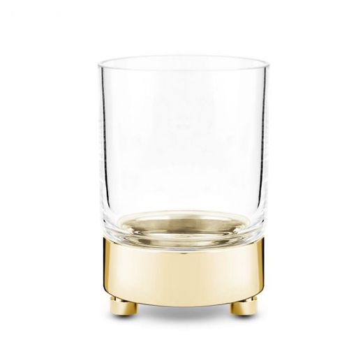 Porte-brosse à dents professionnel - CRYSTAL GLASS, BRASS GOLD PLATED - Klomfar GmbH