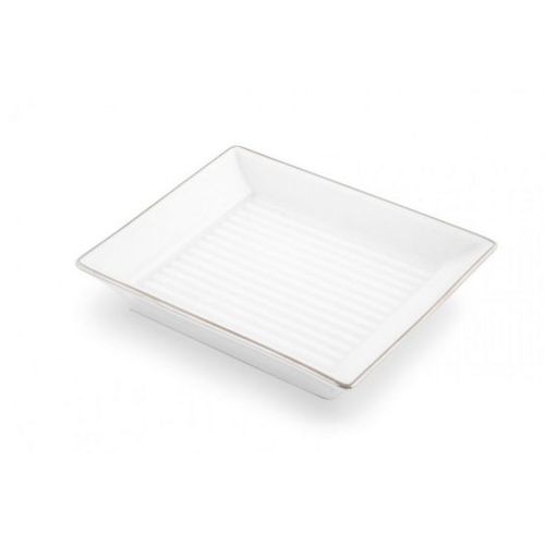 Porte-savon en métal - RECTANGLE: PLATINUM TRIM - Klomfar GmbH - en porcelaine
