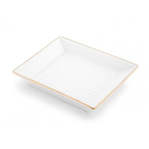 Porte-savon en métal - RECTANGLE: GOLD TRIM - Klomfar GmbH - en porcelaine