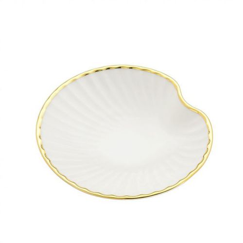 Porte-savon en métal - SHELL: GOLD TRIM - Klomfar GmbH - en porcelaine