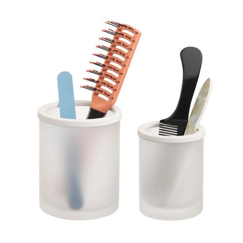 Boîte de rangement en verre dépoli - ROUND UP - Klomfar GmbH - pour salle de bain