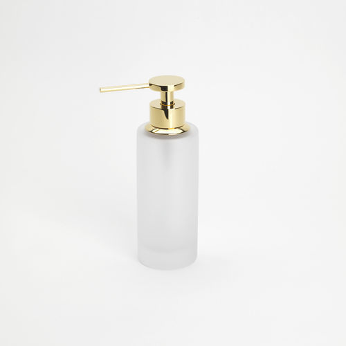 Distributeur de savon pour hôtel - SATIN MINI: GOLD - Klomfar GmbH - pour établissement public / résidentiel / à poser