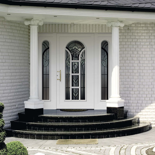 Porte d'entrée - DÜRER 47-23 - Kompo Therm - en aluminium / battante / semi-vitrée