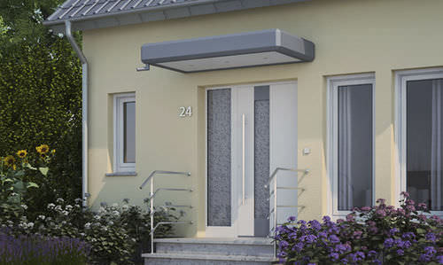 Auvent d'entrée - KV 350 - Kompo Therm - en aluminium / couverture en aluminium / plat