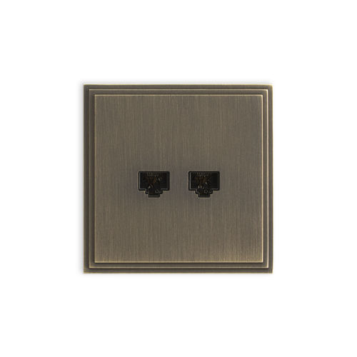 Prise informatique - TIARA - RJ45 - Atelier Luxus - double / murale / encastrable