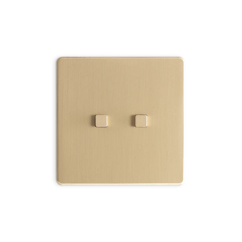 Interrupteur pour installation domotique - GRACE - SQUARE  - Atelier Luxus - à bouton poussoir / encastré / en laiton