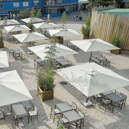 Parasol carré - JOK - Poggesi - en tissu / en métal / professionnel